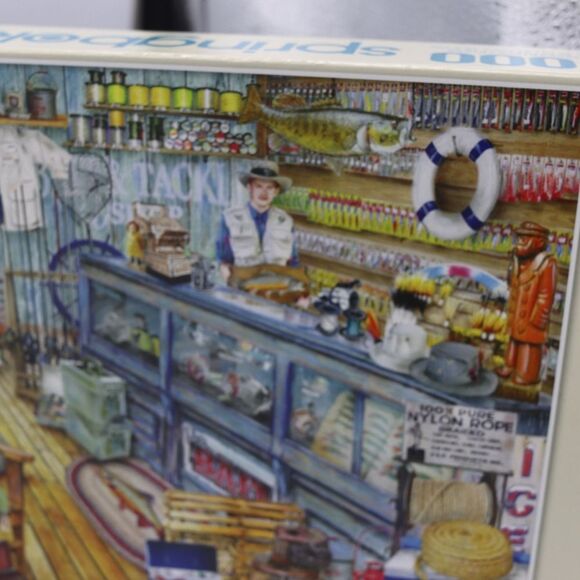 Springbok 1000 pc Puzzles Lot 2 Groovy Records and Bait Shop Fathers Day - Picture 10 of 11